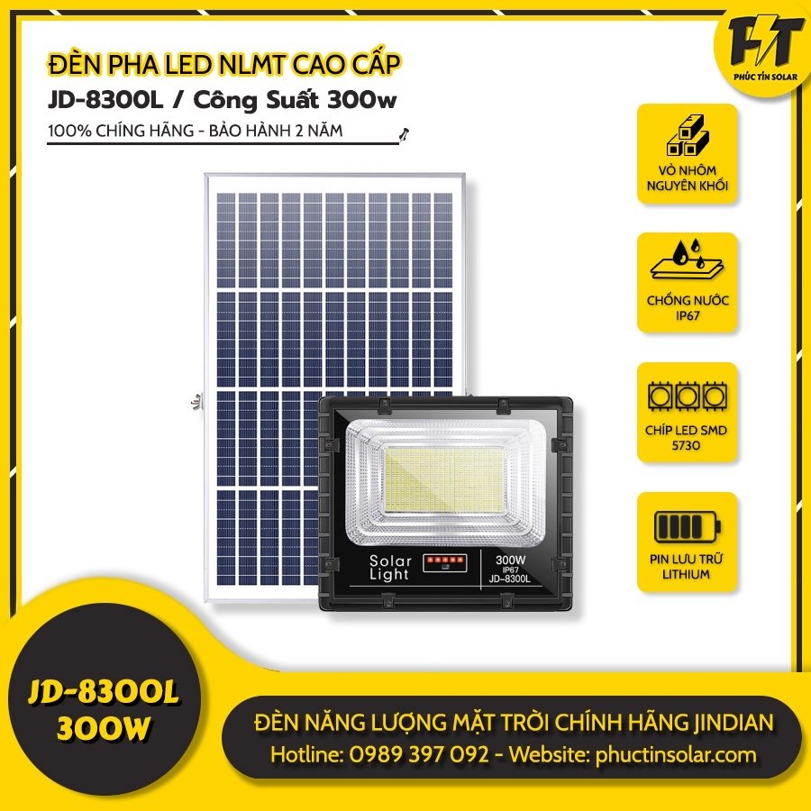 Đèn LED năng lượng mặt trời 300W JD-8300L